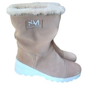 Sam Edelman suede shearling Kaylie boots size 9.5 beige